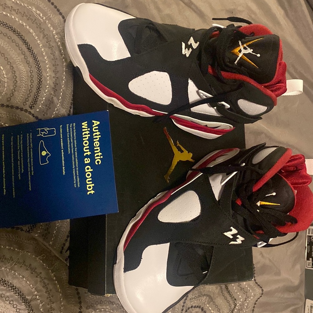 Jordan 8 retro black white and red